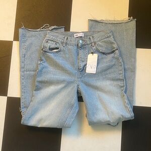 20% OFF 2+ BUNDLES Zara High Rise Wide Leg Jeans Size 8 Light Blue NWT